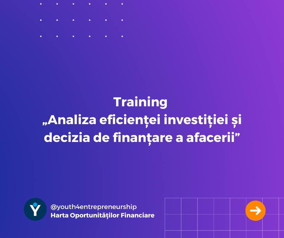 Training „Analiza eficienței investiției și decizia de finanțare a afacerii”
